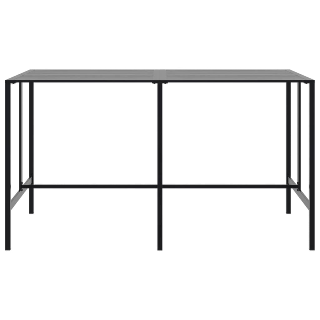 9 Piece Garden Bar Set Black Powder-Coated Steel
