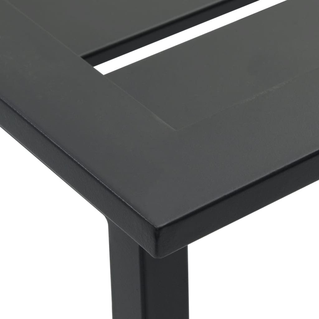 9 Piece Garden Bar Set Black Powder-Coated Steel