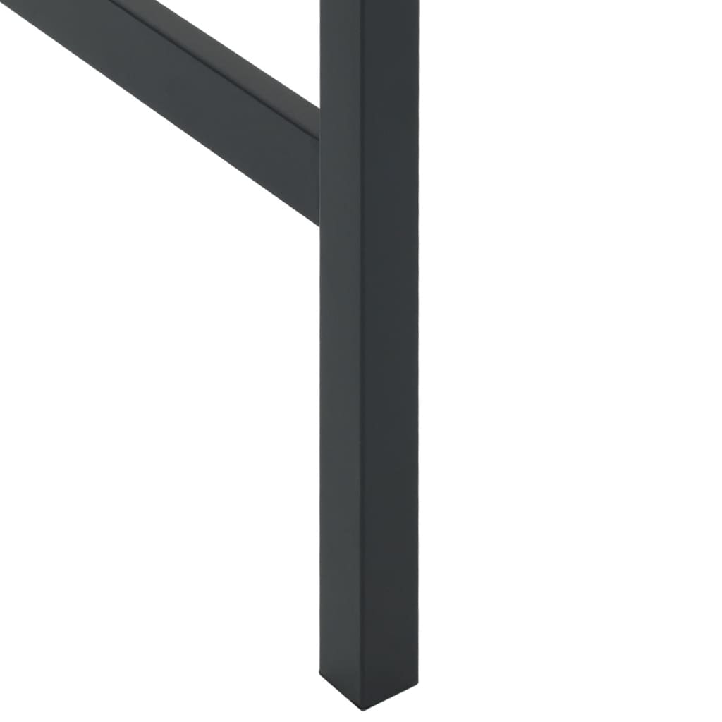 9 Piece Garden Bar Set Black Powder-Coated Steel