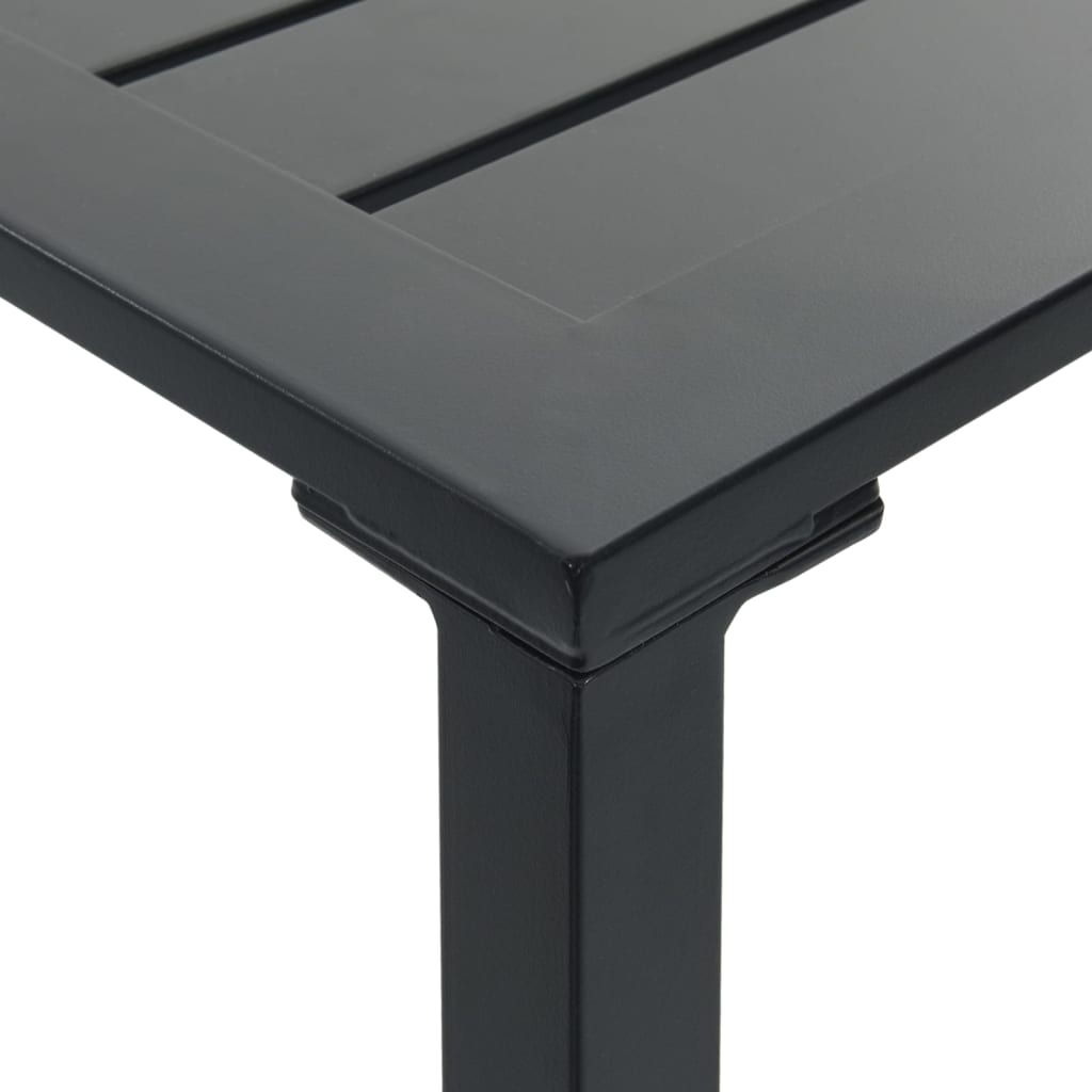9 Piece Garden Bar Set Black Powder-Coated Steel