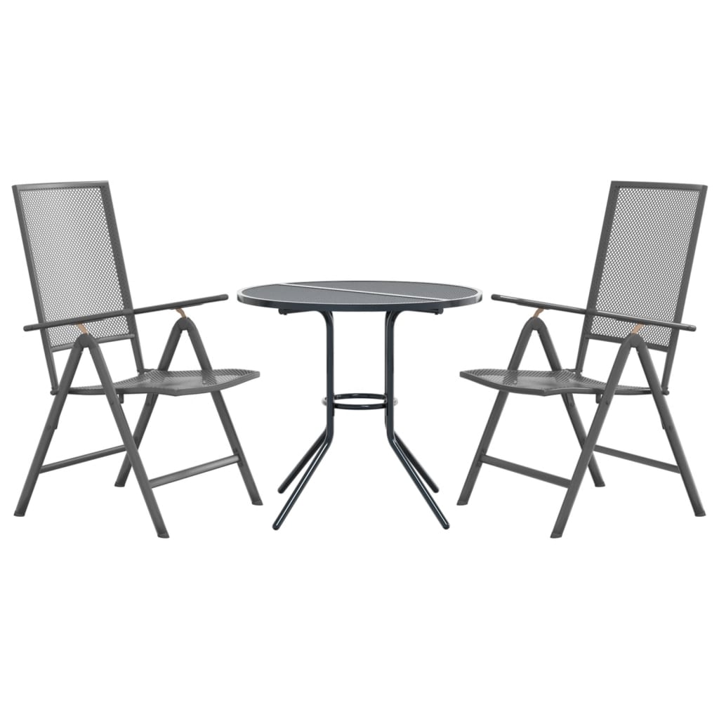 Reclining Garden Chair Set 5 Pcs Anthracite Powder Coated Steel