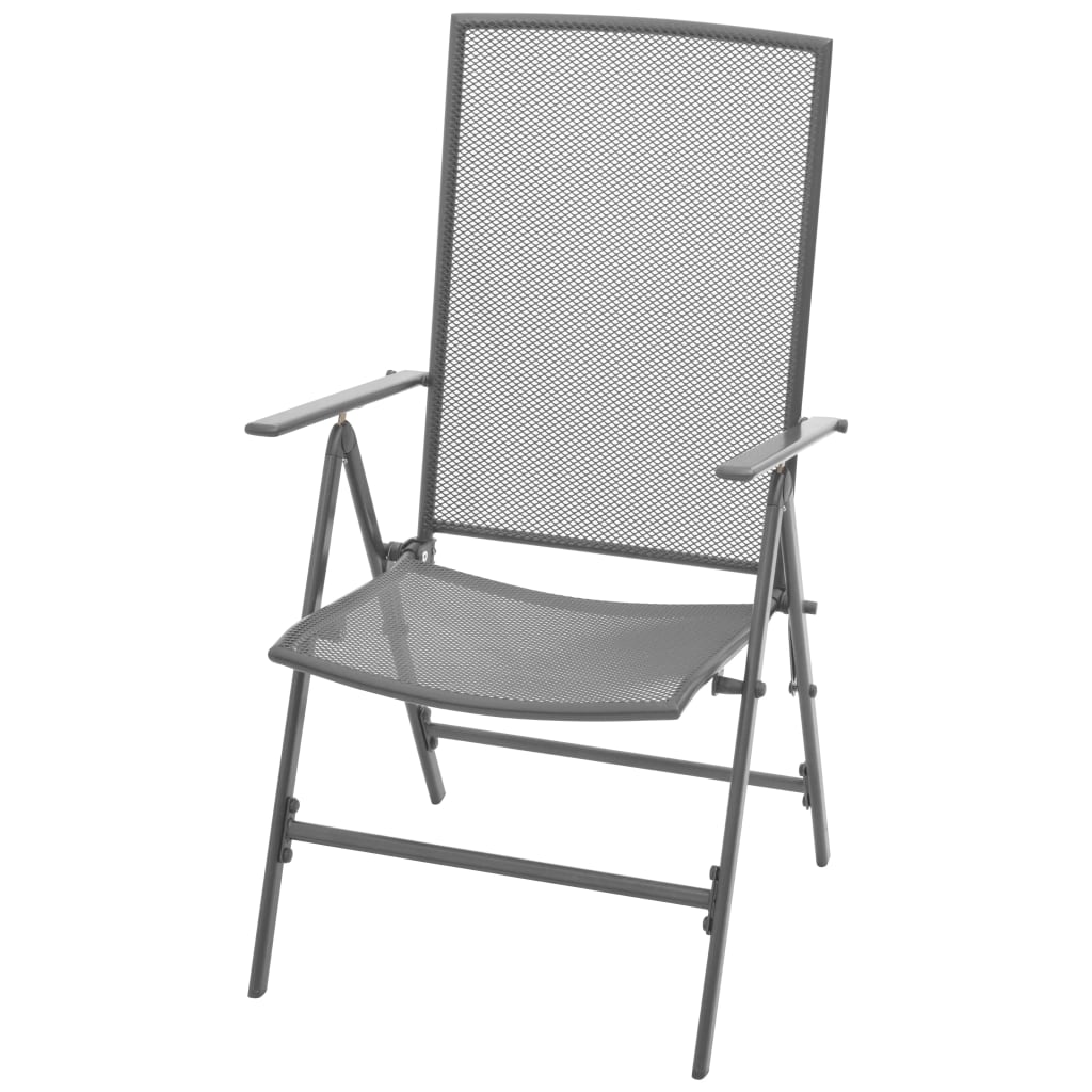 Reclining Garden Chair Set 5 Pcs Anthracite Powder Coated Steel