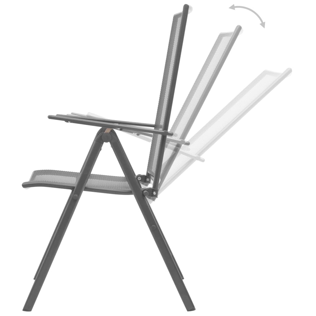 Reclining Garden Chair Set 5 Pcs Anthracite Powder Coated Steel