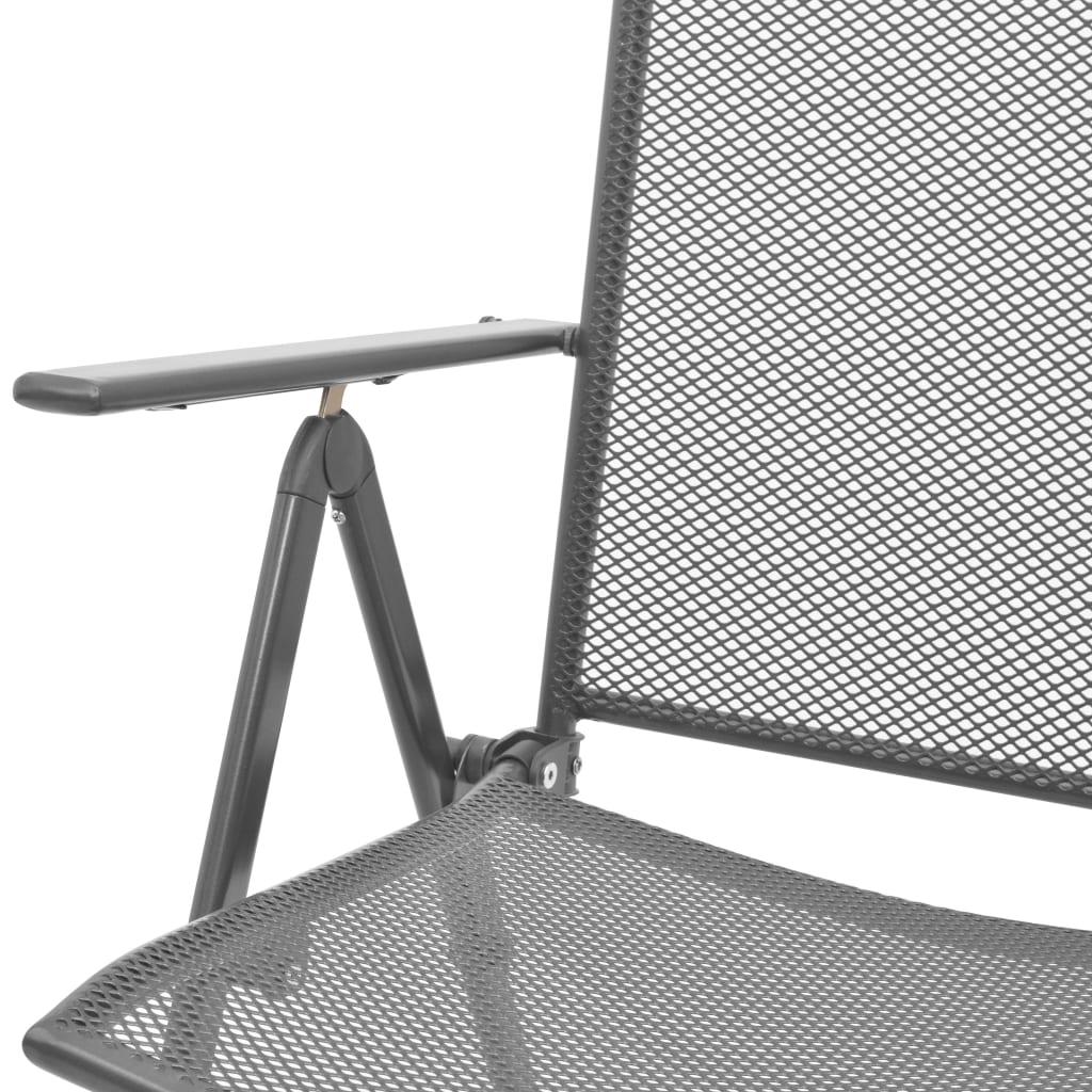 Reclining Garden Chair Set 5 Pcs Anthracite Powder Coated Steel