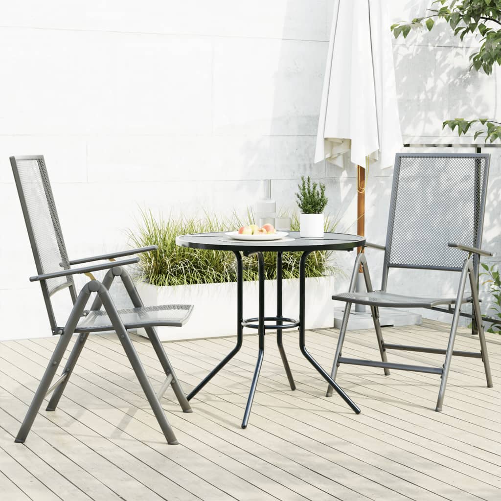 Reclining Garden Chair Set 5 Pcs Anthracite Powder Coated Steel