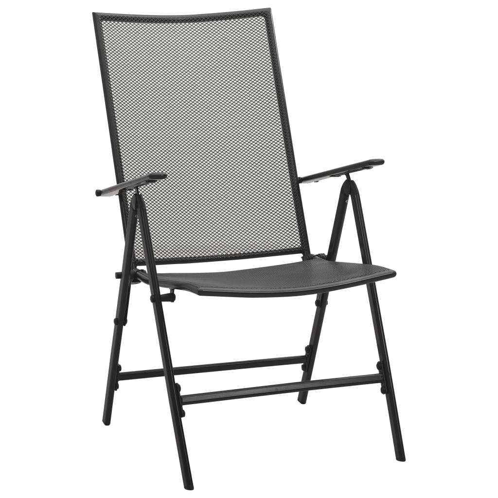 Reclining Garden Chair Set 5 Pcs Anthracite Powder Coated Steel