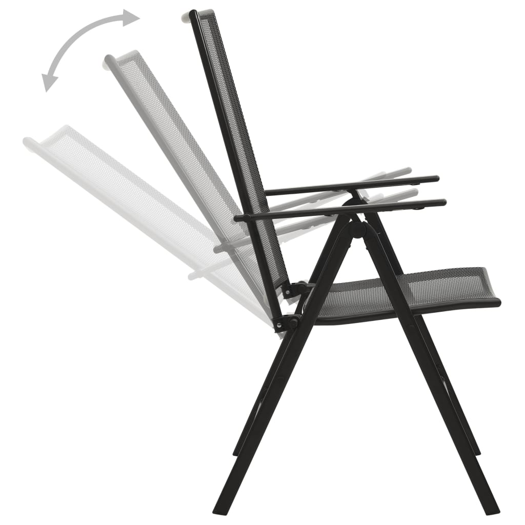 Reclining Garden Chair Set 5 Pcs Anthracite Powder Coated Steel