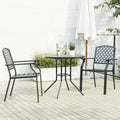 Stackable Garden Chair Set 3 Pcs Anthracite Powder-Coated Steel