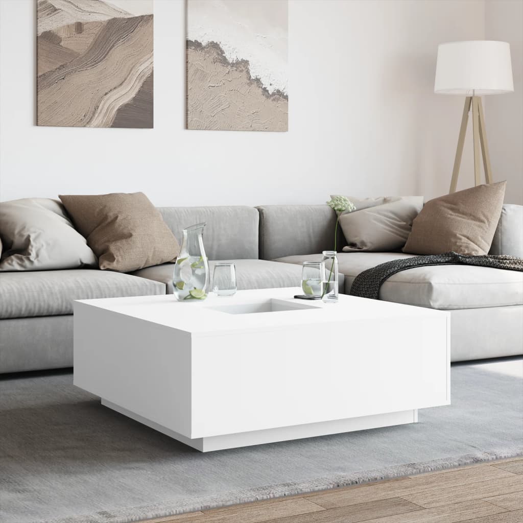 Coffee Table 100X100X40 Cm Engineered Wood Sonoma Oak Brown Oak Concrete Grey 10