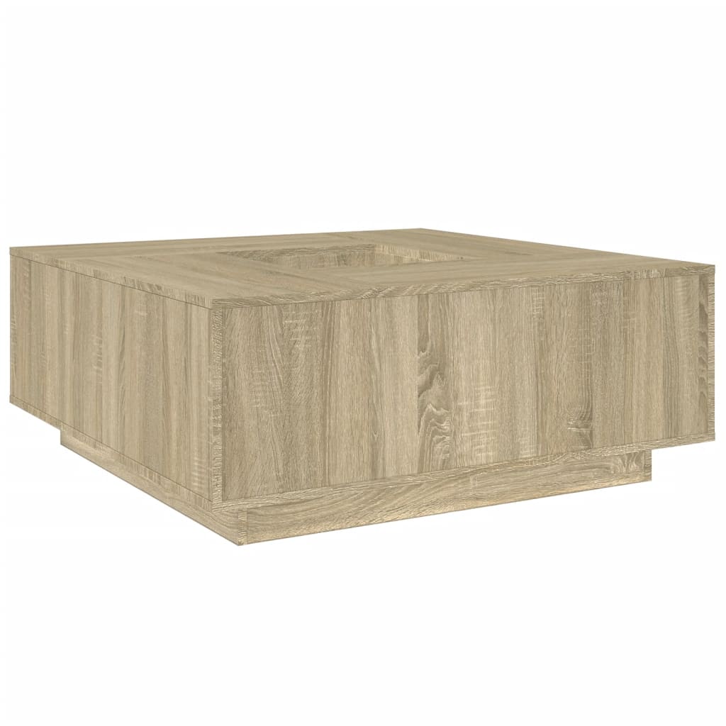 Coffee Table 100X100X40 Cm Engineered Wood Sonoma Oak Brown Oak Concrete Grey 10