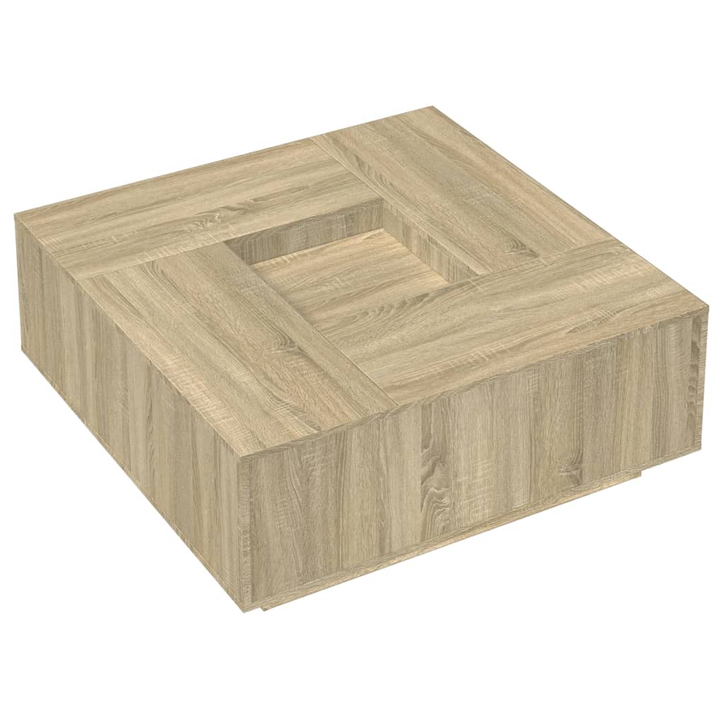 Coffee Table 100X100X40 Cm Engineered Wood Sonoma Oak Brown Oak Concrete Grey 10