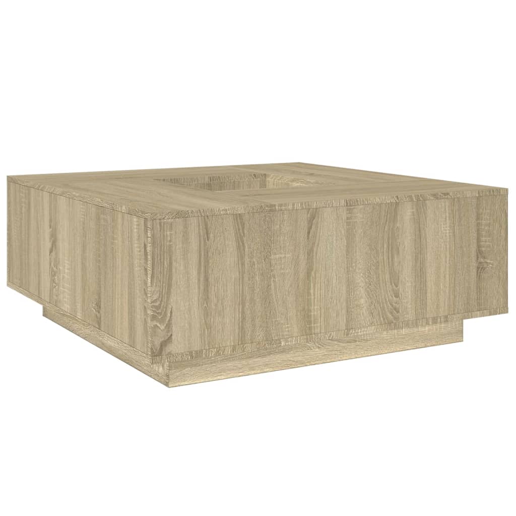 Coffee Table 100X100X40 Cm Engineered Wood Sonoma Oak Brown Oak Concrete Grey 10