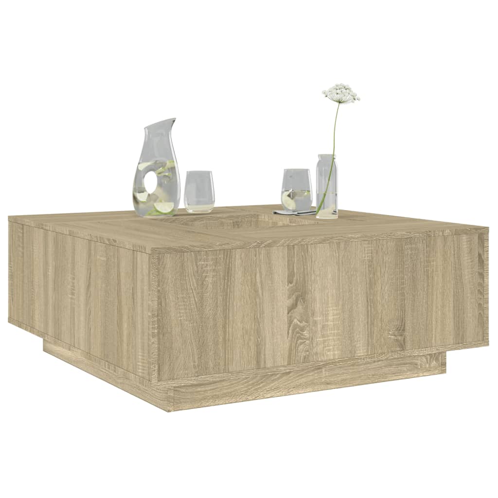 Coffee Table 100X100X40 Cm Engineered Wood Sonoma Oak Brown Oak Concrete Grey 10