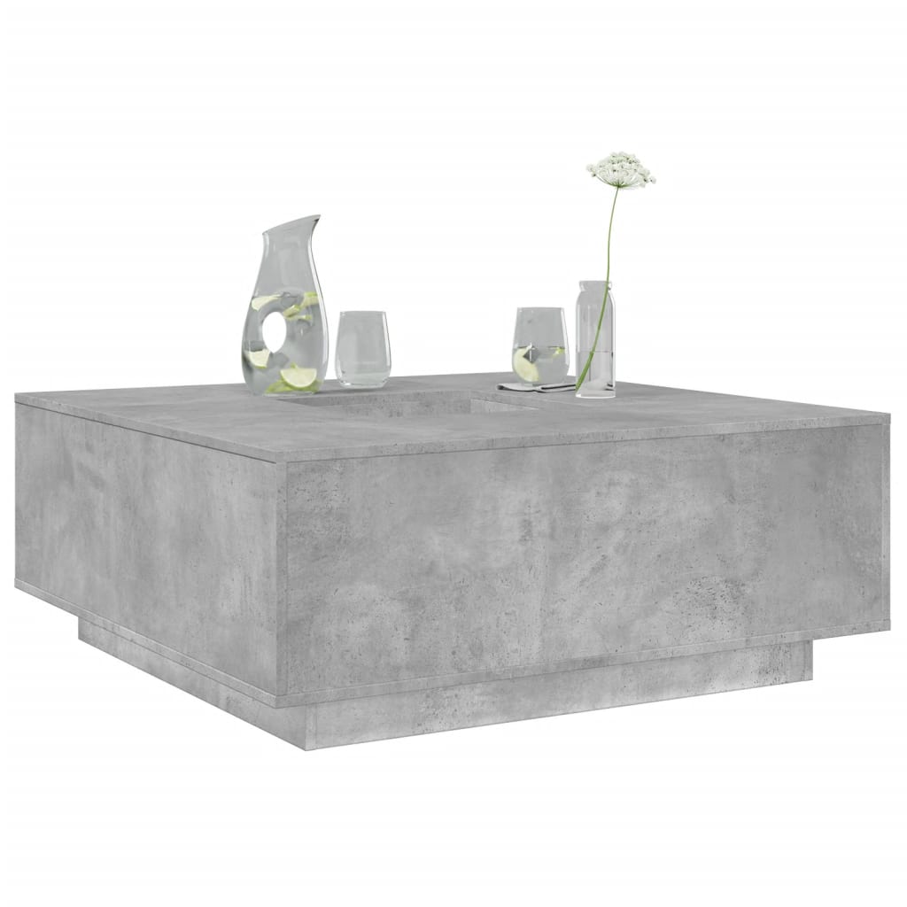 Coffee Table 100X100X40 Cm Engineered Wood Sonoma Oak Brown Oak Concrete Grey 10