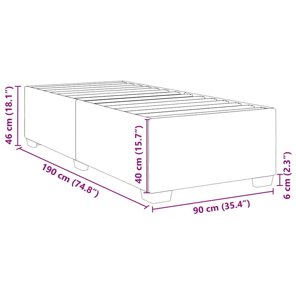 Bed Frame Without Mattress  Single Fabric