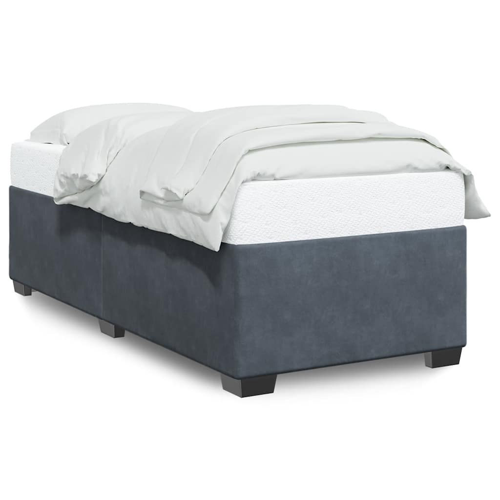 Bed Frame Without Mattress Single Velvet black dark grey Velvet (100% polyester)