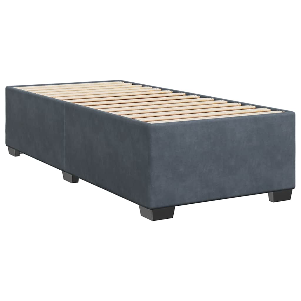 Bed Frame Without Mattress Single Velvet black dark grey Velvet (100% polyester)
