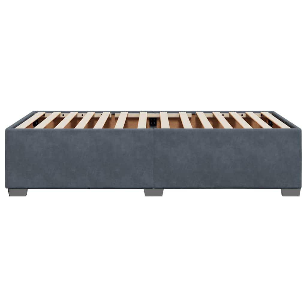 Bed Frame Without Mattress Single Velvet black dark grey Velvet (100% polyester)