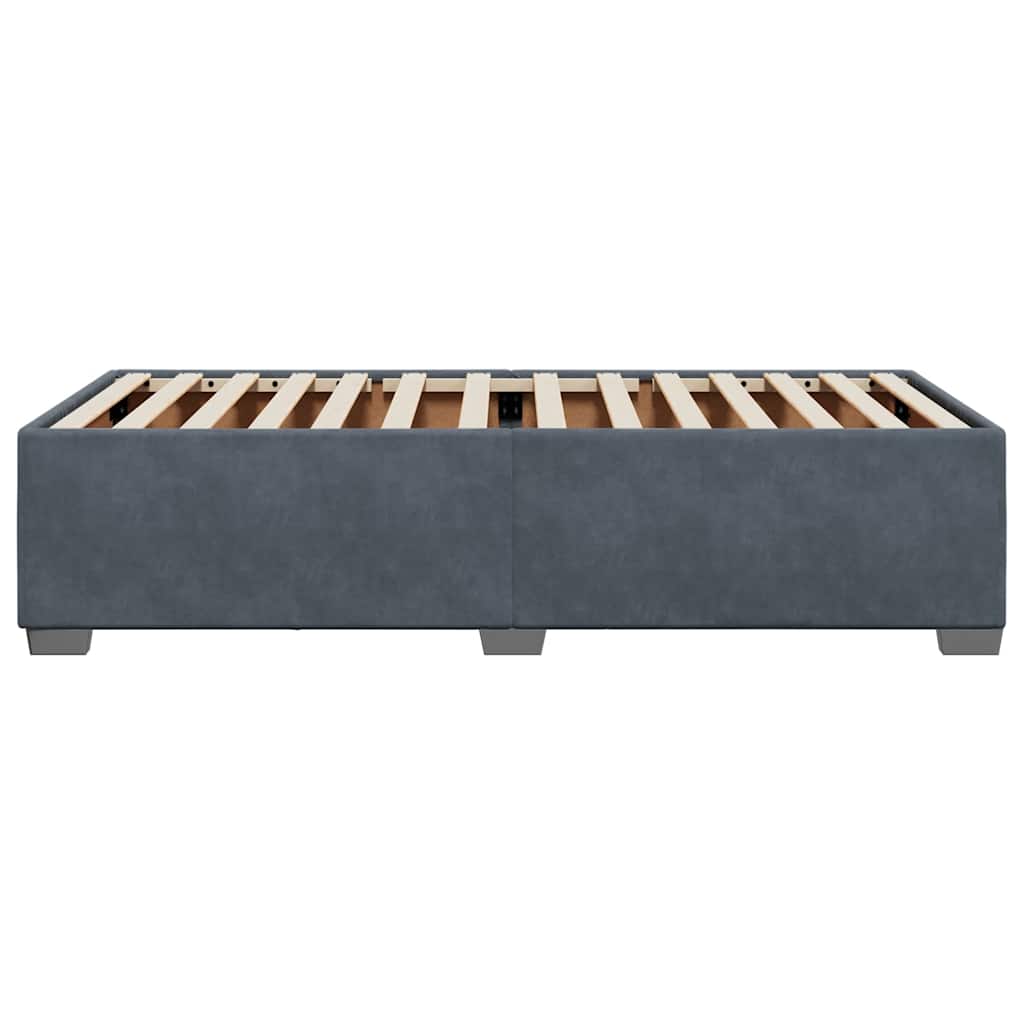 Bed Frame Without Mattress Single Velvet black dark grey Velvet (100% polyester)