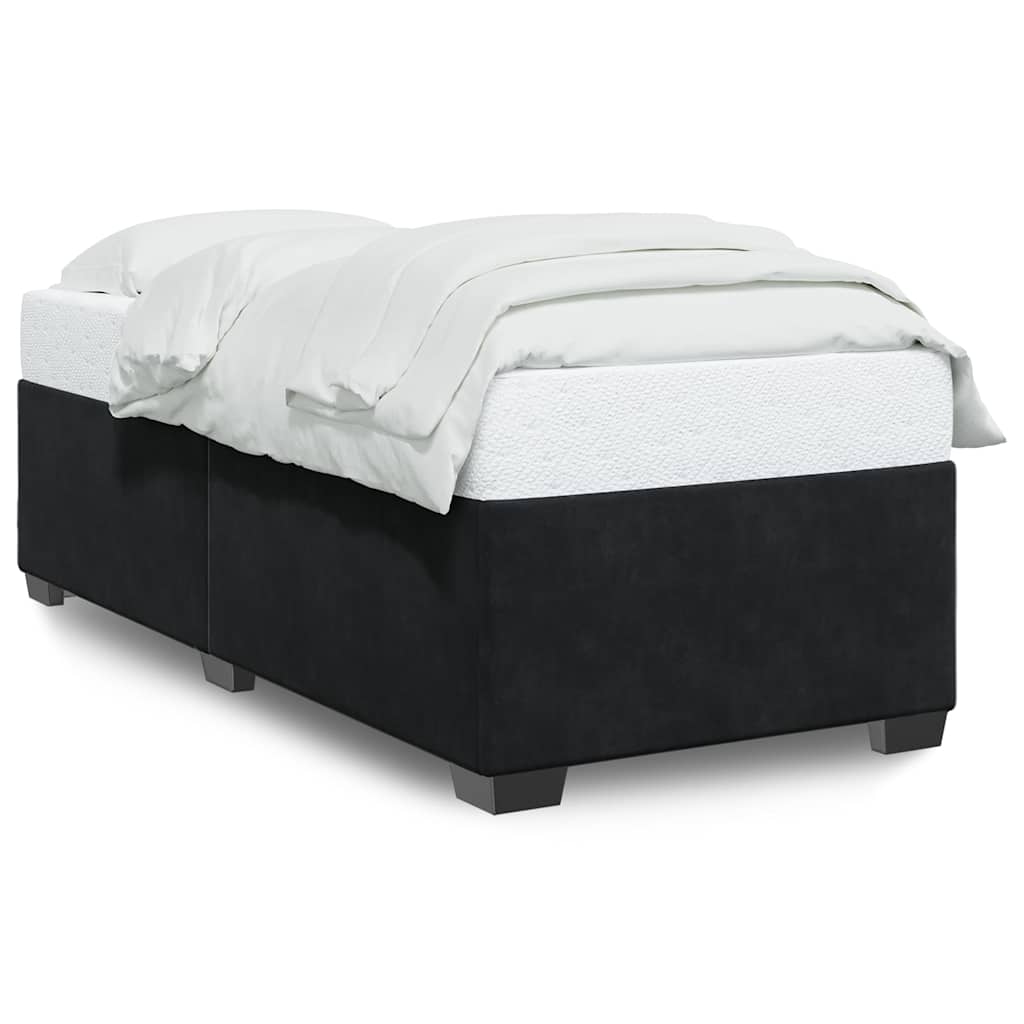 Bed Frame Without Mattress Single Velvet Black Dark Grey Velvet (100% Polyester)