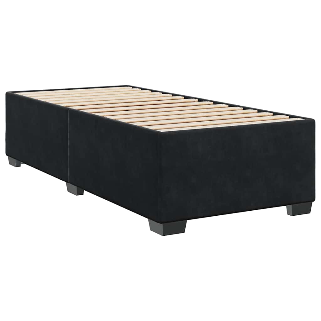 Bed Frame Without Mattress Single Velvet Black Dark Grey Velvet (100% Polyester)