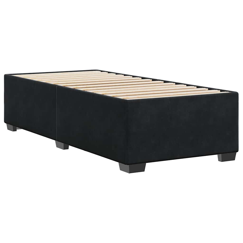 Bed Frame Without Mattress Single Velvet Black Dark Grey Velvet (100% Polyester)