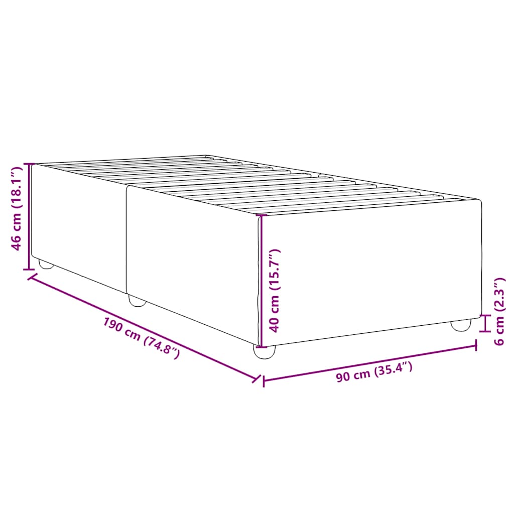 Bed Frame Without Mattress  Single Fabric