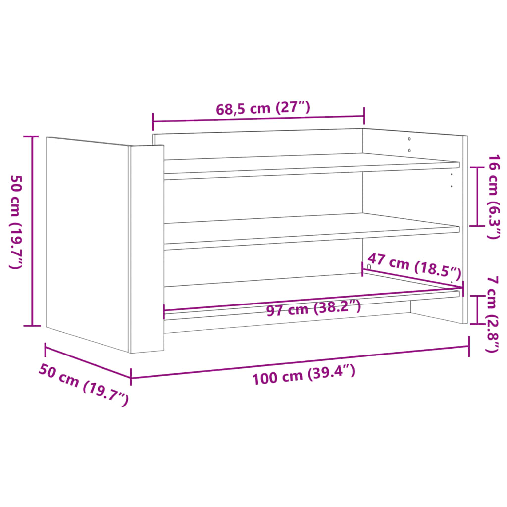 Coffee Table 100X50X50 Cm Engineered Wood