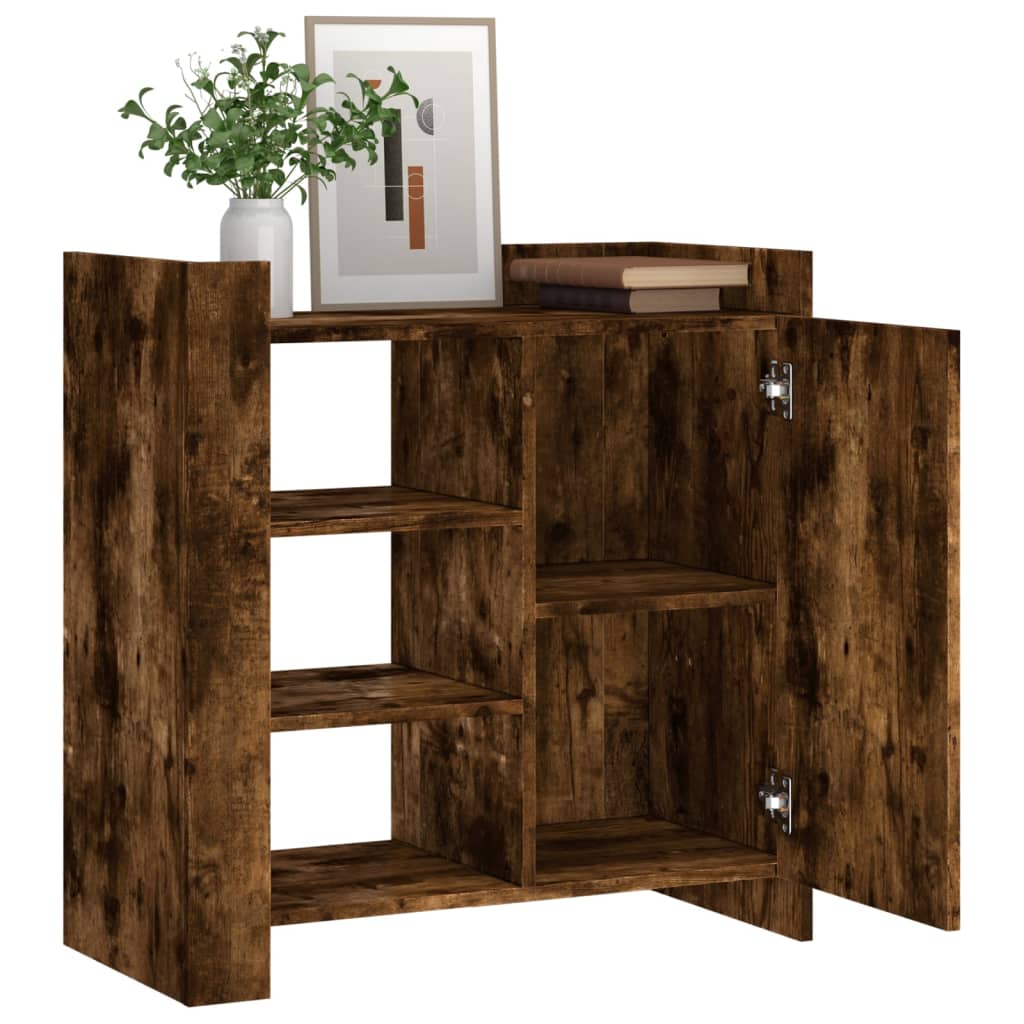 Sideboard 73.5X35X75 Cm Engineered Wood Smoked Oak Grey Sonoma 73.5 Cm Brown 73.