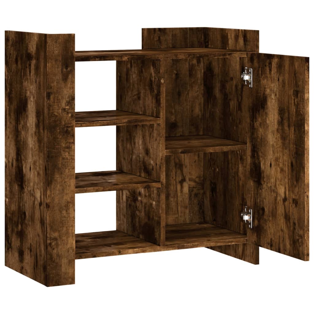 Sideboard 73.5X35X75 Cm Engineered Wood Smoked Oak Grey Sonoma 73.5 Cm Brown 73.