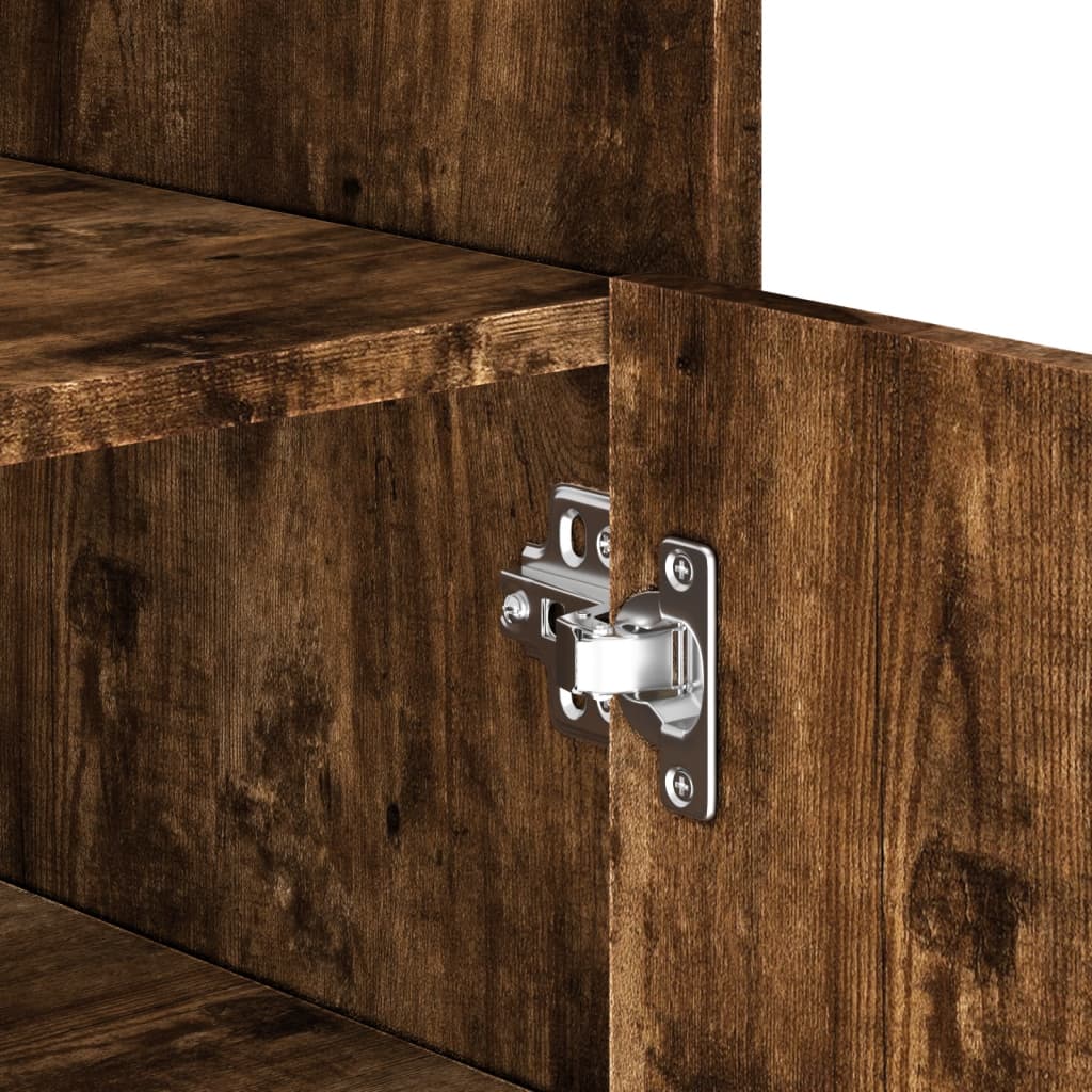 Sideboard 73.5X35X75 Cm Engineered Wood Smoked Oak Grey Sonoma 73.5 Cm Brown 73.