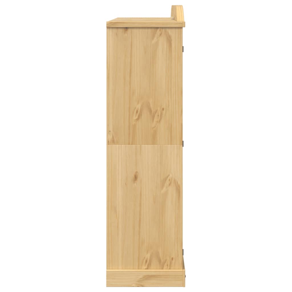 Wardrobe Corona 194X52X186 Cm Solid Wood Pine white brown engineered wood metal