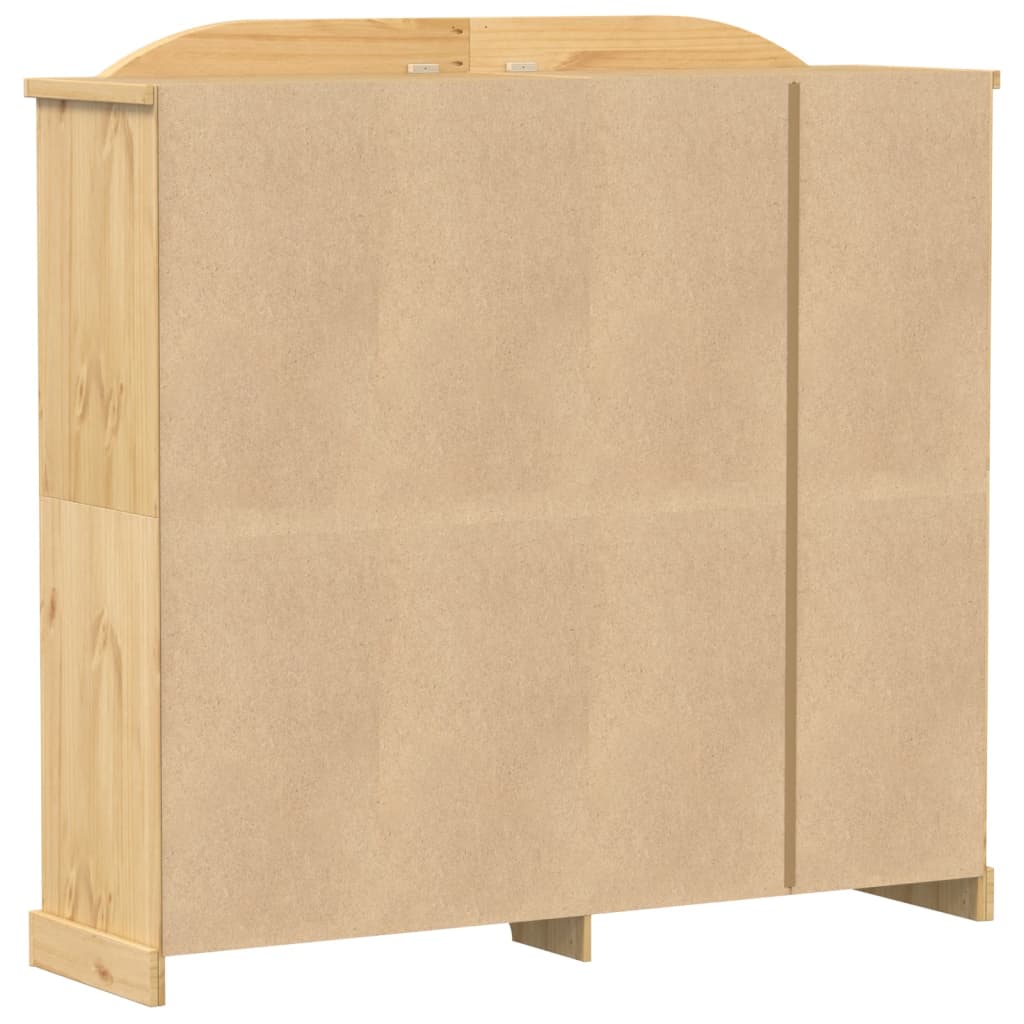 Wardrobe Corona 194X52X186 Cm Solid Wood Pine white brown engineered wood metal
