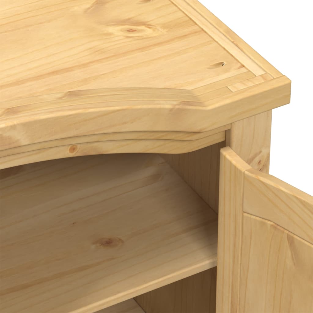 Wardrobe Corona 194X52X186 Cm Solid Wood Pine white brown engineered wood metal