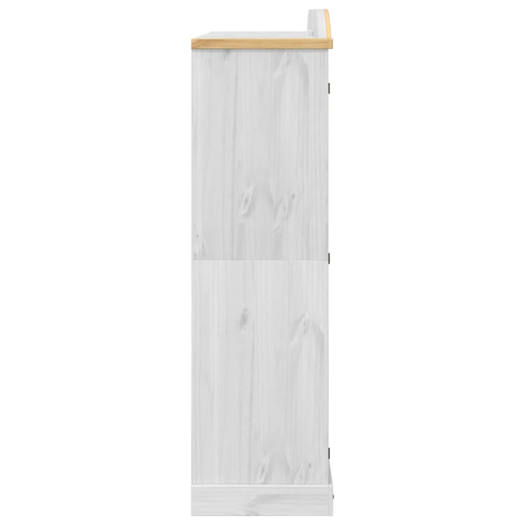 Wardrobe Corona 194X52X186 Cm Solid Wood Pine white brown engineered wood metal
