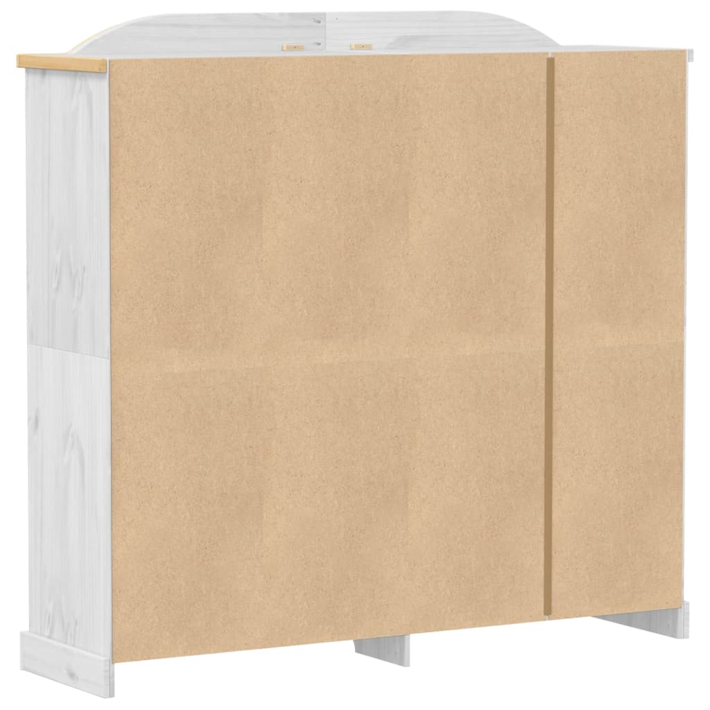 Wardrobe Corona 194X52X186 Cm Solid Wood Pine white brown engineered wood metal