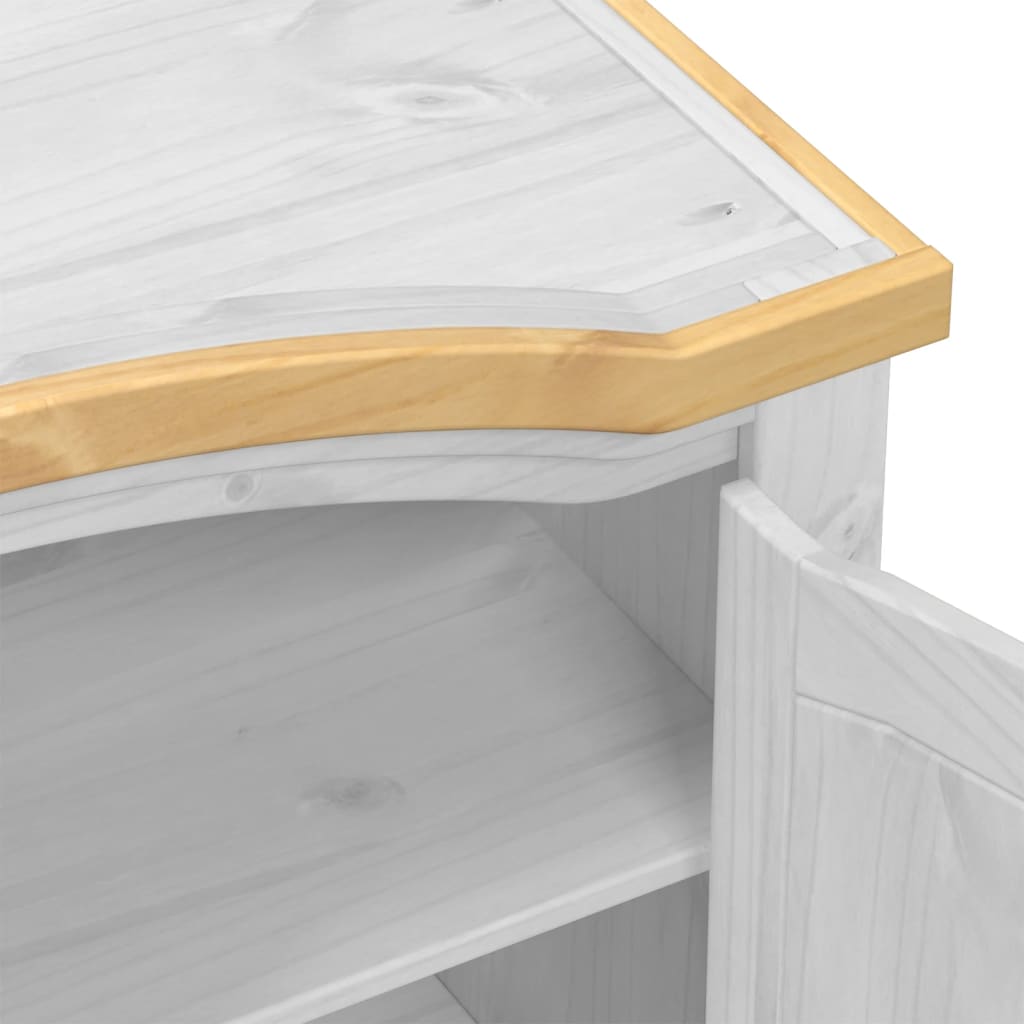 Wardrobe Corona 194X52X186 Cm Solid Wood Pine white brown engineered wood metal