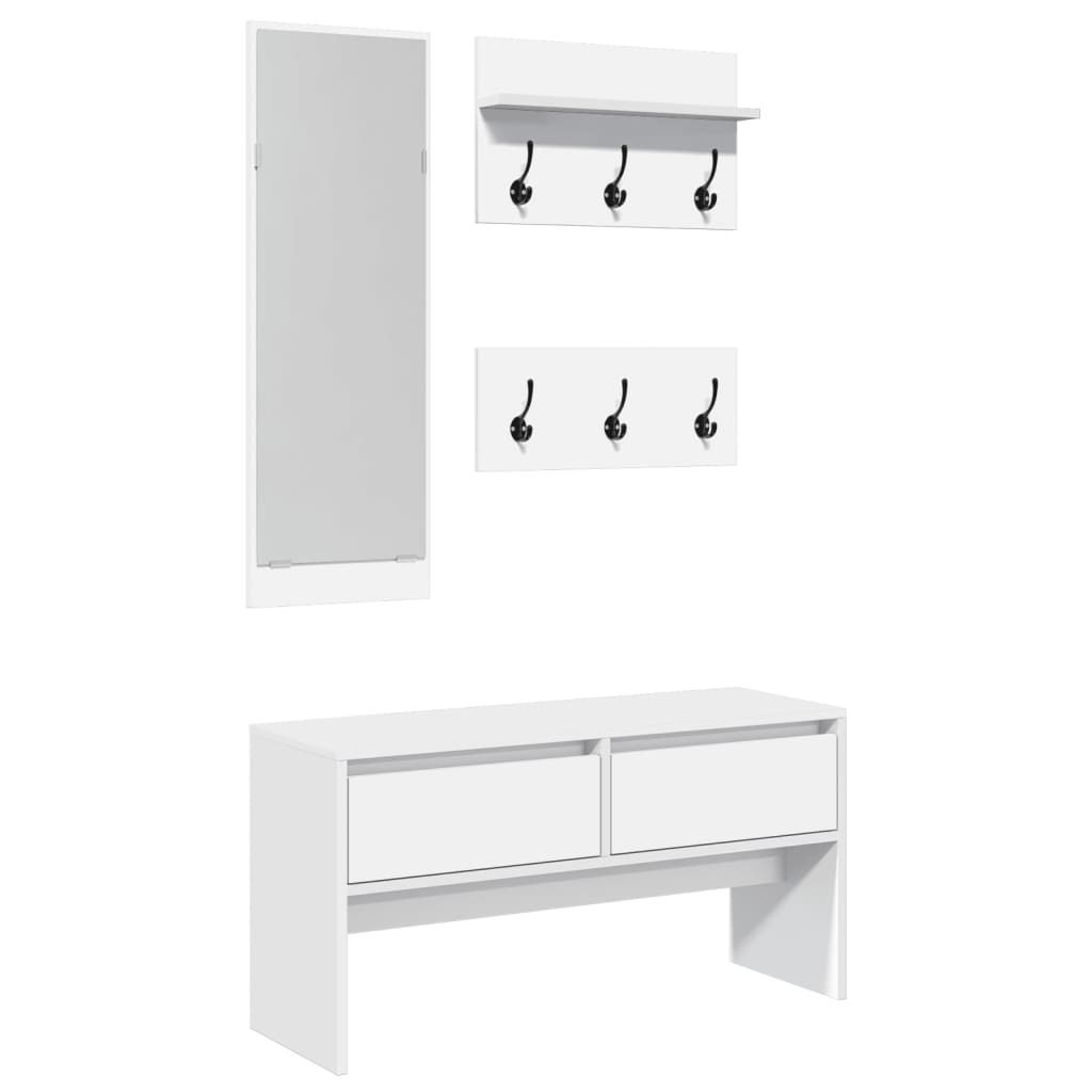 Storage & Entryway Benches 4 Piece Hallway Furniture Set Coat Rack Shoe Engineer