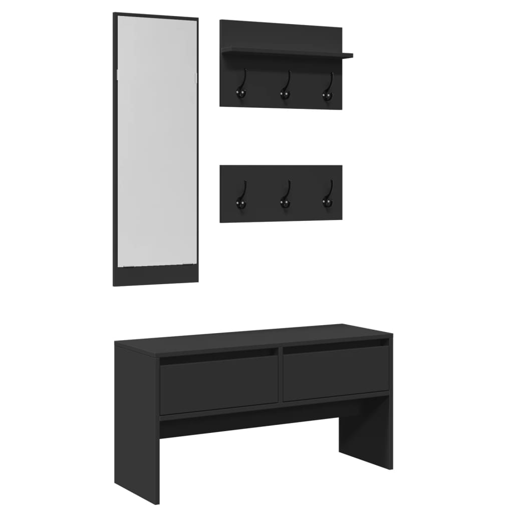 Storage & Entryway Benches 4 Piece Hallway Furniture Set Coat Rack Shoe Engineer