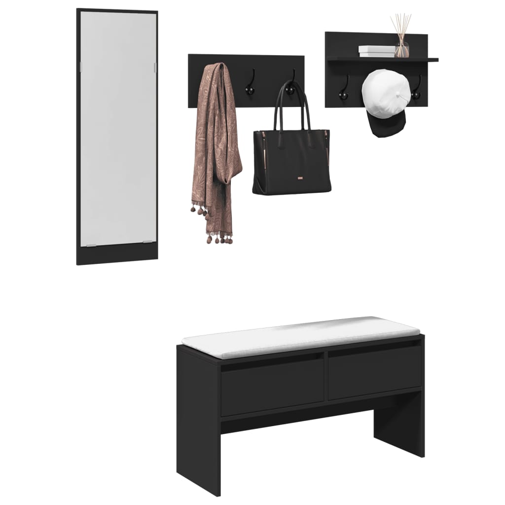 Storage & Entryway Benches 4 Piece Hallway Furniture Set Coat Rack Shoe Engineer