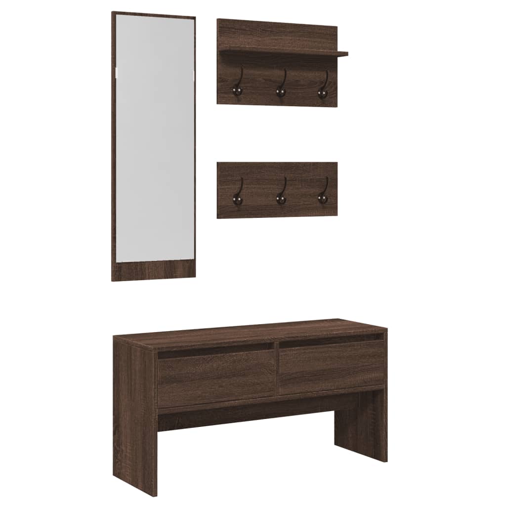 4 Piece Hallway Furniture Set Engineered Wood