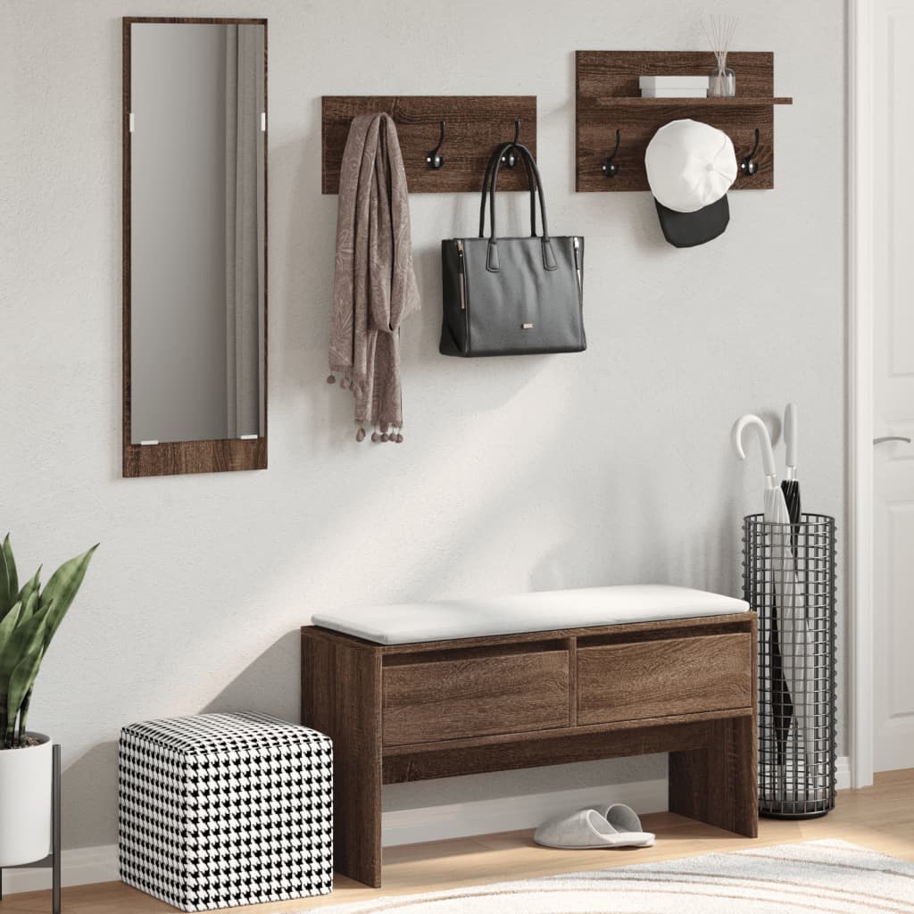 4 Piece Hallway Furniture Set Engineered Wood