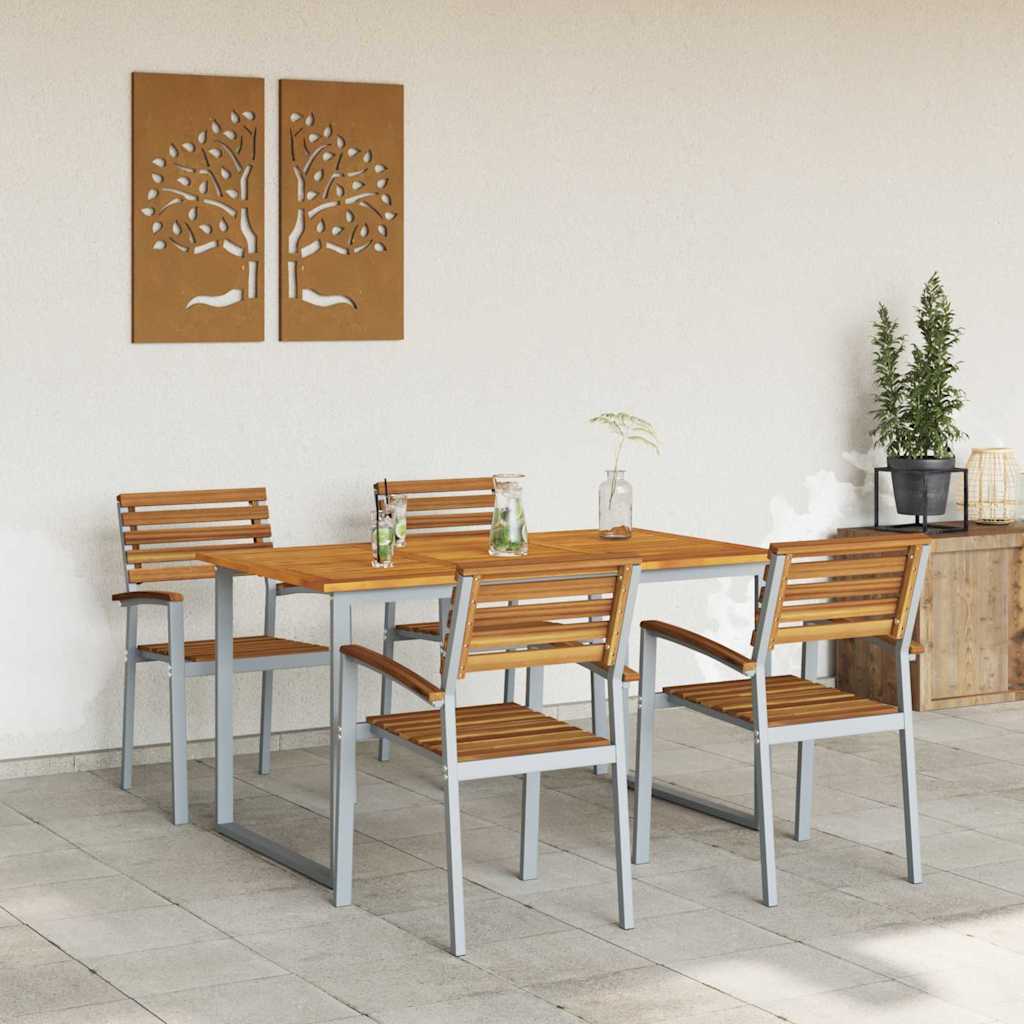 Garden Dining Set 9 Pcs Solid Acacia Wood