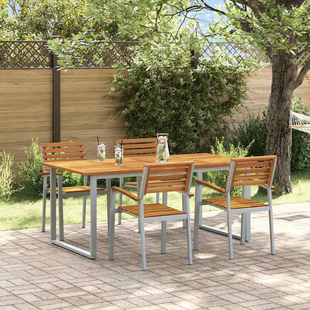 Garden Dining Set 9 Pcs Solid Acacia Wood