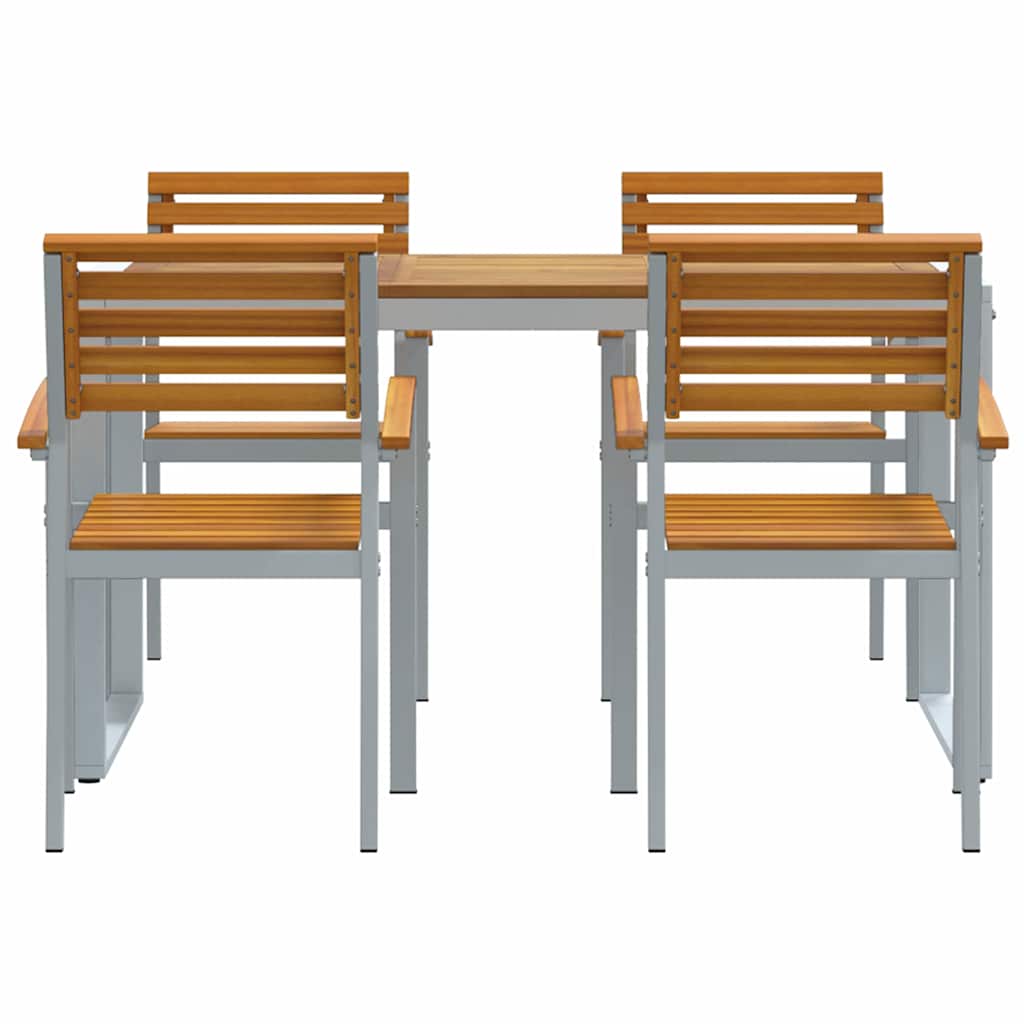 Garden Dining Set 5 Pcs Solid Acacia Wood