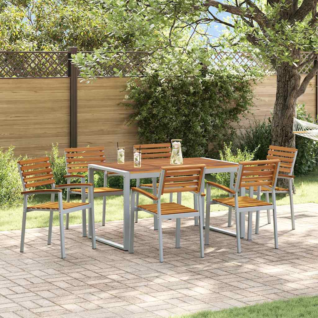 Garden Dining Set 5 Pcs Solid Acacia Wood