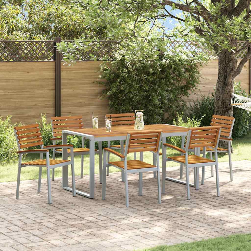 Garden Dining Set 5 Pcs Solid Acacia Wood