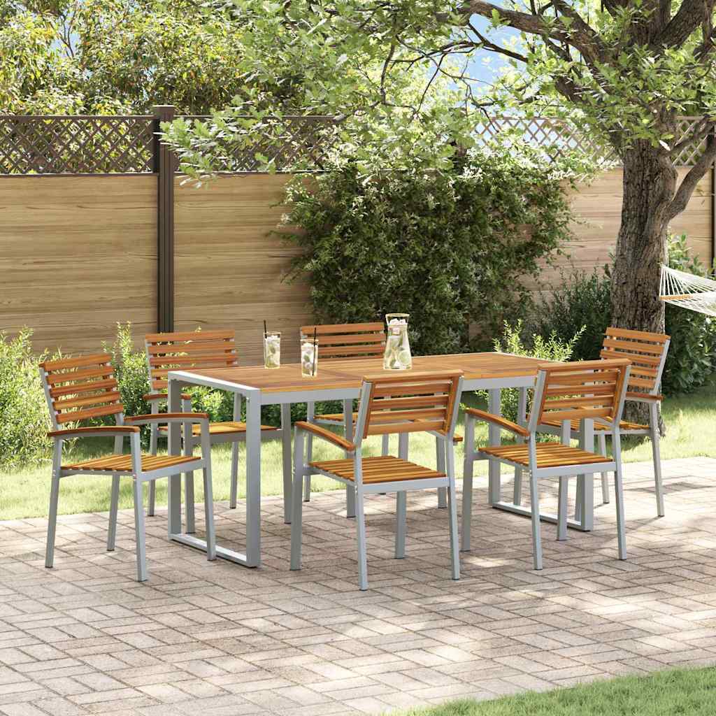 Garden Dining Set 5 Pcs Solid Acacia Wood