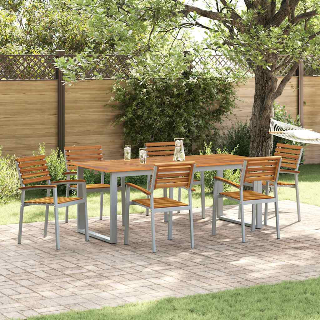 Garden Chair 6 Pcs Brown 56 X 57 X 87 Cm Solid Acacia Wood