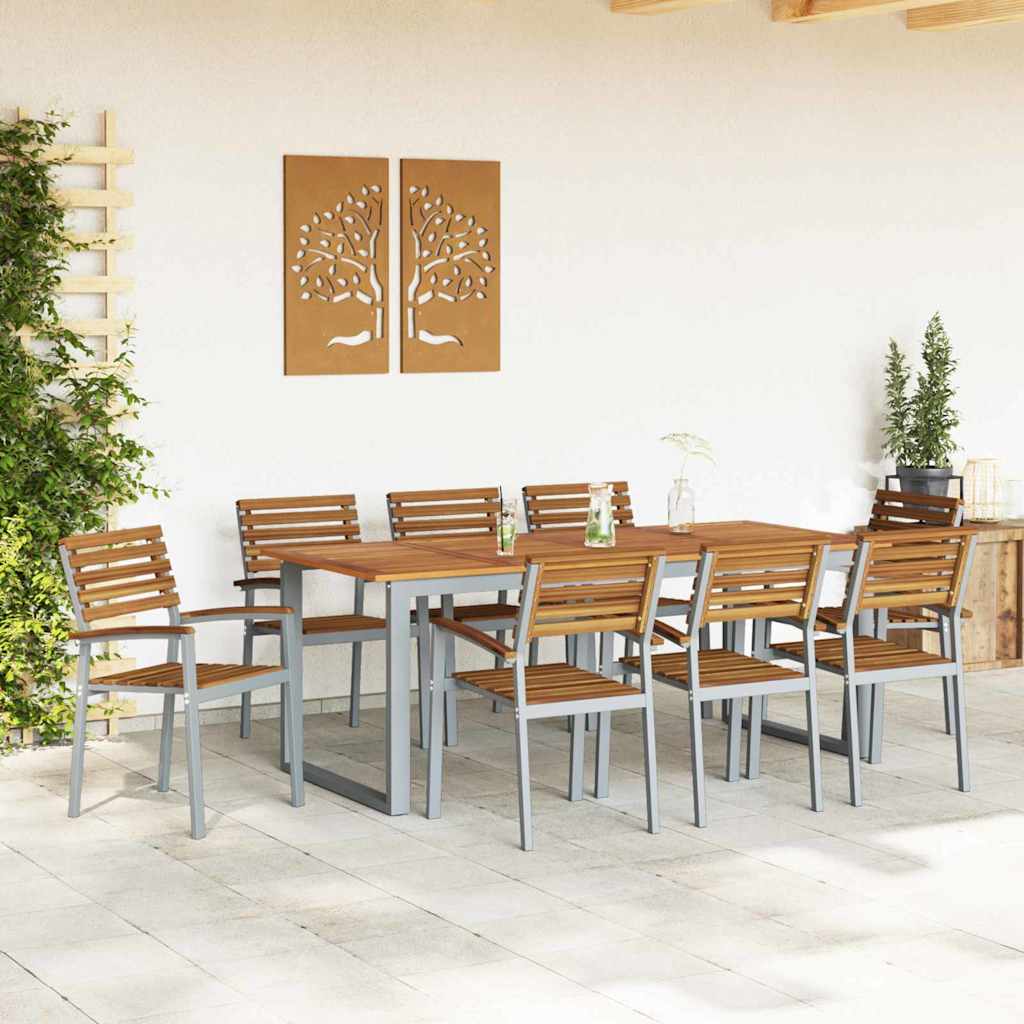 Outdoor Chair Garden 6 Pcs Brown 56 X 57 87 Cm Solid Acacia Wood 56 X 57 X 87 Cm